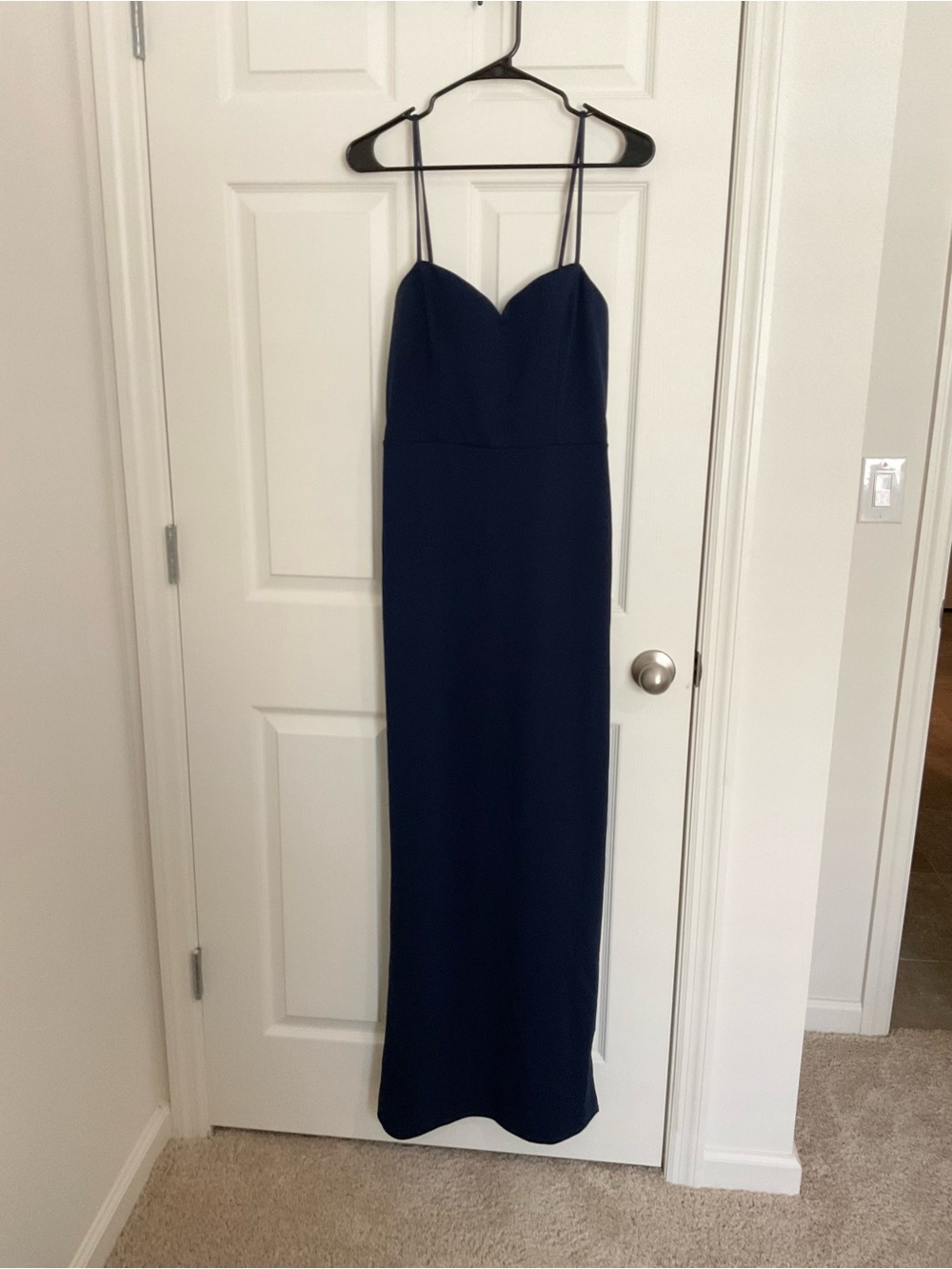 Navy Spaghetti-Strap Maxi Dress